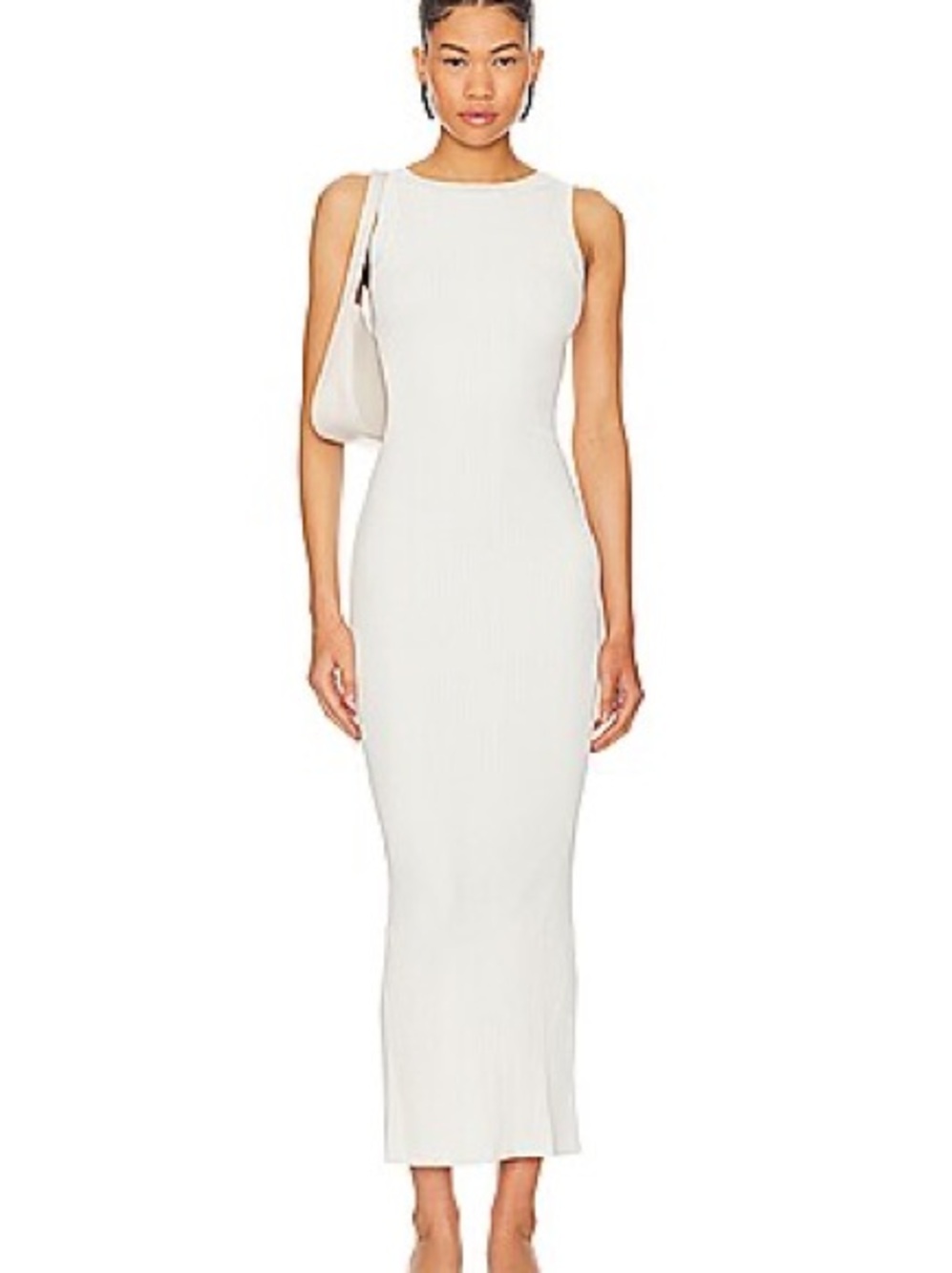 Good American White Tank Midi Dress Women’s Size 2 Sleeveless Bodycon Stretch